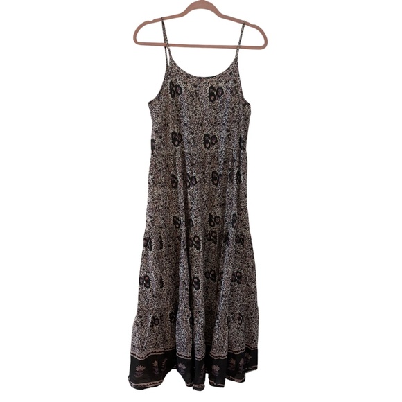 Natural Life Floral Tiered Midi / Maxi Dress XS / S Boho Festival Purple / Black - Picture 8 of 11